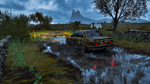 Forza Horizon Forza Horizon 4 BMW BMW M5 Old Car Race Cars Video Game Art Ray Tracing Thunder Storm  3840x2160 Wallpaper