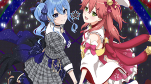 Anime Anime Girls Hololive Virtual Youtuber Hoshimachi Suisei Sakura Miko Long Hair Blue Hair Pink H 2732x2048 Wallpaper