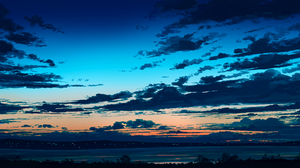 Anime Anime Sky Artwork Horizon Clouds Sky Sunset Silhouette Gracile 5640x2400 Wallpaper