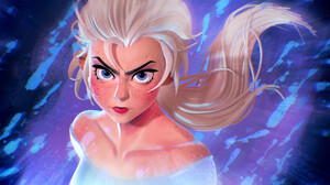 Blue Eyes Elsa Frozen Frozen 2 Girl White Hair 1920x1080 Wallpaper