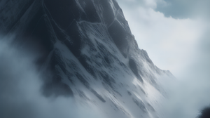 Ai Art Vertical Portrait Display Mountains Clouds Snow Nature 1536x3072 Wallpaper