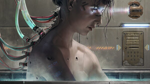 Dave Keenan Digital Art Artwork Illustration Women Cyberpunk Bath Short Hair Vertical Futuristic 3434x4200 Wallpaper
