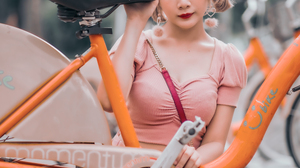 Winnie Qian Women Model Asian Women Outdoors Bicycle Vertical 2000x3000 wallpaper