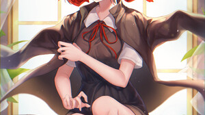 Anime Anime Girls Aimbek Animal Ears Tail Red Eyes Blushing 3563x4595 Wallpaper