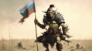 Ai Art Illustration Russia War Orc Flag Creature 3072x2048 Wallpaper