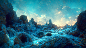 Blue Crystal Ice Crystals Cave Clouds 2048x1152 Wallpaper