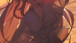 Anime Anime Girls Portrait Display Long Hair Blue Archive Braids Hair Bows Sunlight Sunset Sunset Gl 2800x4350 Wallpaper