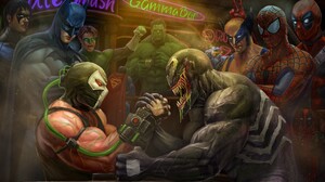 Marvel Comics DC Comics Venom Batman Hulk Green Lantern Spider Man Deadpool Wolverine Bane 4500x3168 Wallpaper
