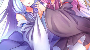 Kotonoha Akane Kotonoha Aoi Voiceroid Twins Long Hair Pink Hair Blue Hair Anime Anime Girls Artwork  1378x2039 Wallpaper