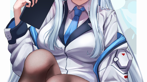 Anime Anime Girls Blue Archive Ushio Noa Long Hair White Hair Solo Artwork Digital Art Fan Art Purpl 2787x4100 Wallpaper