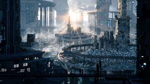 CGi Render Digital Digital Art Artwork Science Fiction Cityscape Futuristic City City Cyberpunk Dyst 4000x2471 Wallpaper