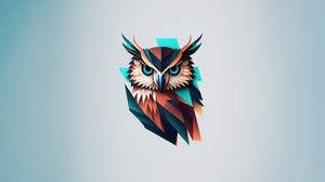 Ai Art Owl Logo Vector Simple Background Minimalism Animals 3640x2048 Wallpaper