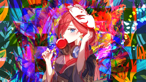 Anime Girls Creative Coding Nakano Miku 5 Toubun No Hanayome Candy Apple Mask Headphones Colorful Re 1920x1080 wallpaper
