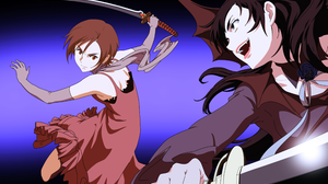 Saya Otonashi Diva Anime Sword Blue Eyes Vampire Anime Horror Blood Anime Girls Women With Swords 4000x2538 wallpaper