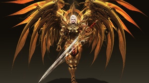 Angel Warrior Armor Man Sword White Hair Wings 1920x1254 Wallpaper