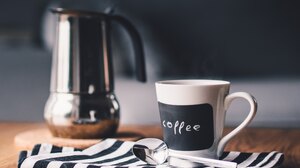Black Amp White Coffee Cup Mug Spoon 3840x2160 Wallpaper