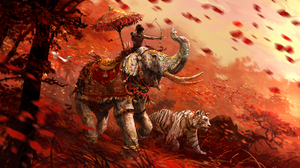 Far Cry 4 Shangri La Elephant White Tigers Bow Forest Video Game Art Video Games 4800x2700 Wallpaper