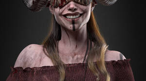 Robin Isola Women Artwork Smiling Horns 3D Fantasy Girl 2274x3000 Wallpaper