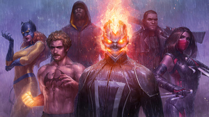 Elektra Marvel Comics Ghost Rider Iron Fist Luke Cage Marvel Future Fight Robbie Reyes 3840x2160 Wallpaper