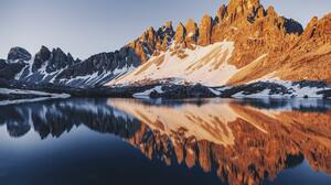 Landscape Mountains Snow Water Reflection Nature 5472x3648 Wallpaper