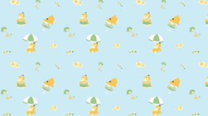 Pokemon Pattern 4K Psyduck Pokemon Simple Background Minimalism Anime 3840x2160 Wallpaper