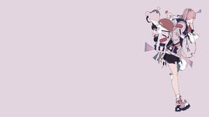 Daisukerichard Anime Girls Original Characters Minimalism Backpacks Simple Background Ponytail Ear B 3840x2160 wallpaper