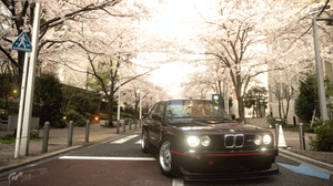 Car Vehicle Japan Spring Cherry Blossom BMW Video Games Street Tokyo Daylight Gran Turismo 7 Front A 3840x2160 Wallpaper