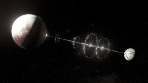 Charon Pluto Space Station Futuristic Space Planet Moon Stars 7680x4320 Wallpaper