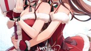 Anime Anime Girls The Idolmaster Shiny Colors Oosaki Amana Oosaki Tenka Santa Costume Santa Hats Lon 1161x1726 Wallpaper