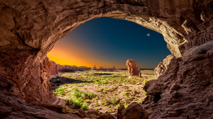 Arch Rock Utah Landscape Sunrise Canyon Arches National Park 3840x2160 Wallpaper