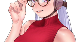 Uma Musume Pretty Derby Red Sweater Blunt Bangs Anime Girls Meganekko Sleeveless Simple Background P 2894x4093 wallpaper