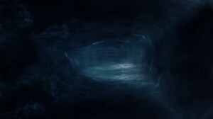 Dark Blue Cave Scarry Sky Planet White Red Disaster 1680x1050 Wallpaper