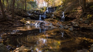 Fall Forest Nature Rock Stream Waterfall 2048x1362 Wallpaper