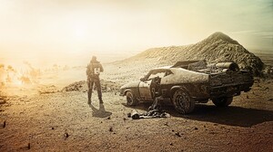 Mad Max Fury Road Muscle Cars Movies Desert Tom Hardy Standing Pistol Brown Jacket 2880x1800 Wallpaper
