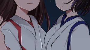 Anime Anime Girls Kantai Collection Akagi KanColle Kaga KanColle Long Hair Side Ponytail Long Sleeve 1536x2048 Wallpaper