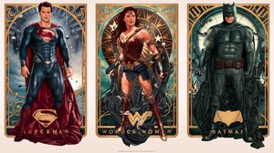 Batman V Superman Dawn Of Justice Artwork Batman Superman Wonder Woman Henry Cavill Ben Affleck Gal  4096x2318 Wallpaper
