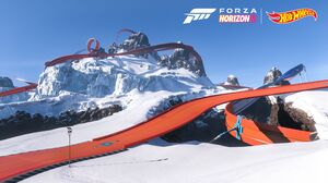 Forza Horizon 5 Hot Wheels Video Games Watermarked CGi Race Tracks Logo Snow 3840x2160 Wallpaper