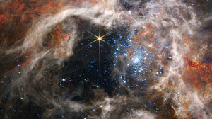 James Webb Space Telescope Science Ultrawide Super Ultra Wide Space Stars Infrared Tarantula Nebula  5120x1440 Wallpaper