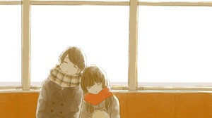 Train Couple Anime Couple Love Plus Anime Boys Anime Girls Closed Eyes Sleeping 1280x1472 Wallpaper