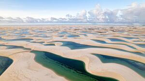 Parque Nacional Dos Lencois Maranhenses Brasil Dunes Landscape Lake Nature Desert Clouds Sky 2048x1364 Wallpaper