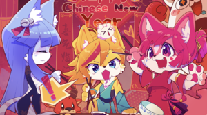MuseDash Music Anime Girls Colorful Fox Girl Fox Ears Fox Tail Food Closed Eyes 1440x1080 Wallpaper
