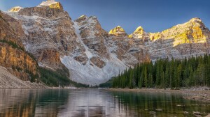 Mountain Lake Moraine Lake Alberta Canada Banff Banff National Park Rocky Mountains 2048x1300 Wallpaper