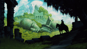 Illustration Artwork Fantasy Art Ruin Horse Ruins 3840x2160 Wallpaper