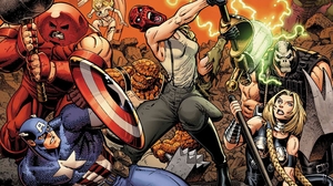 Captain America Thing Marvel Comics Red Skull Marvel Comics Juggernaut Marvel Comics Valkyrie Marvel 3840x2160 Wallpaper