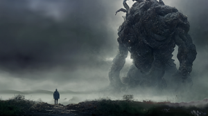Ai Art Terror H P Lovecraft Mist Giant Creature Fantasy Art 2432x1536 Wallpaper