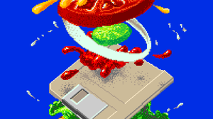 Jack Haeger Amiga Pixel Art Digital Art Burgers Ahoy Floppy Disk Food Tomatoes Onions Ketchup Four B 1200x1600 wallpaper