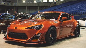 Vehicle Orange Cars Toyota GT86 Toyota 86 Front Angle View Toyobaru Colored Wheels Bolt On Fender Fl 3840x2160 Wallpaper