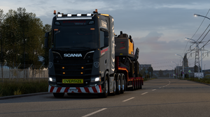 Scania Truck Euro Truck Simulator 2 Video Games CGi Street Light Sky Clouds Front Angle View Headlig 3840x2160 Wallpaper