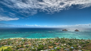 Beach Horizon Lanikai Beach Oahu Ocean Palm Tree Sea 2560x1600 Wallpaper