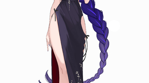 Genshin Impact Raiden Shogun Genshin Impact Anime Anime Girls Artwork Dress Purple Hair Choker Long  2340x3900 Wallpaper